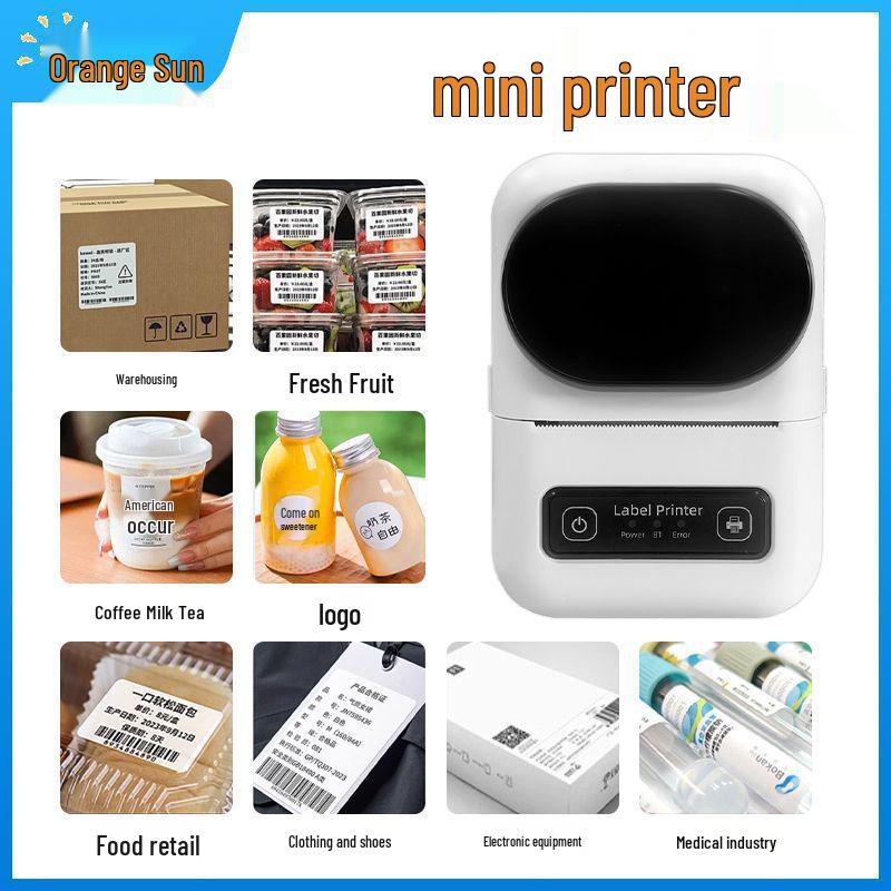 Portable Thermal Label Printer: Connects to Mobile for Home Use