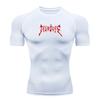 Men Compression Fashion T-shirt Fitness Sportswear Summer Running Gym Sweatshirt Elastic Quick Drying Sports Sweatshirt Elastic Breathable Slim Fit