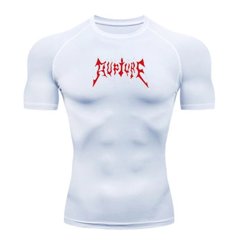 Men Compression Fashion T-shirt Fitness Sportswear Summer Running Gym Sweatshirt Elastic Quick Drying Sports Sweatshirt Elastic Breathable Slim Fit