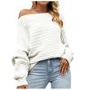 Ladies Fashion Versatile  And Winter Solid Color Warm Long Sleeve Knitted Sweater