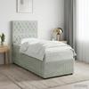 LED Box Spring Bed with Mattress Light Gray 80 X 200 Cm Velvet