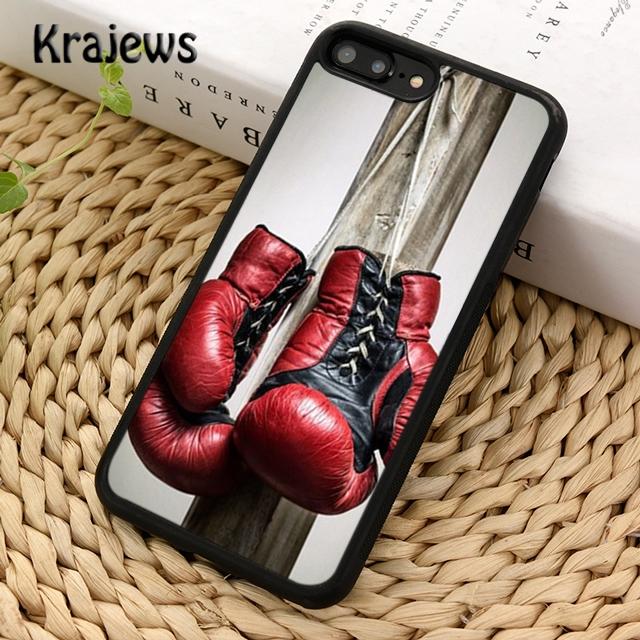 Krajews Boxing Gloves Hanging on a Wall Soft Phone Case For iPhone 17 Air 16 15 14 plus 11 12 13 pro max coque Fundas