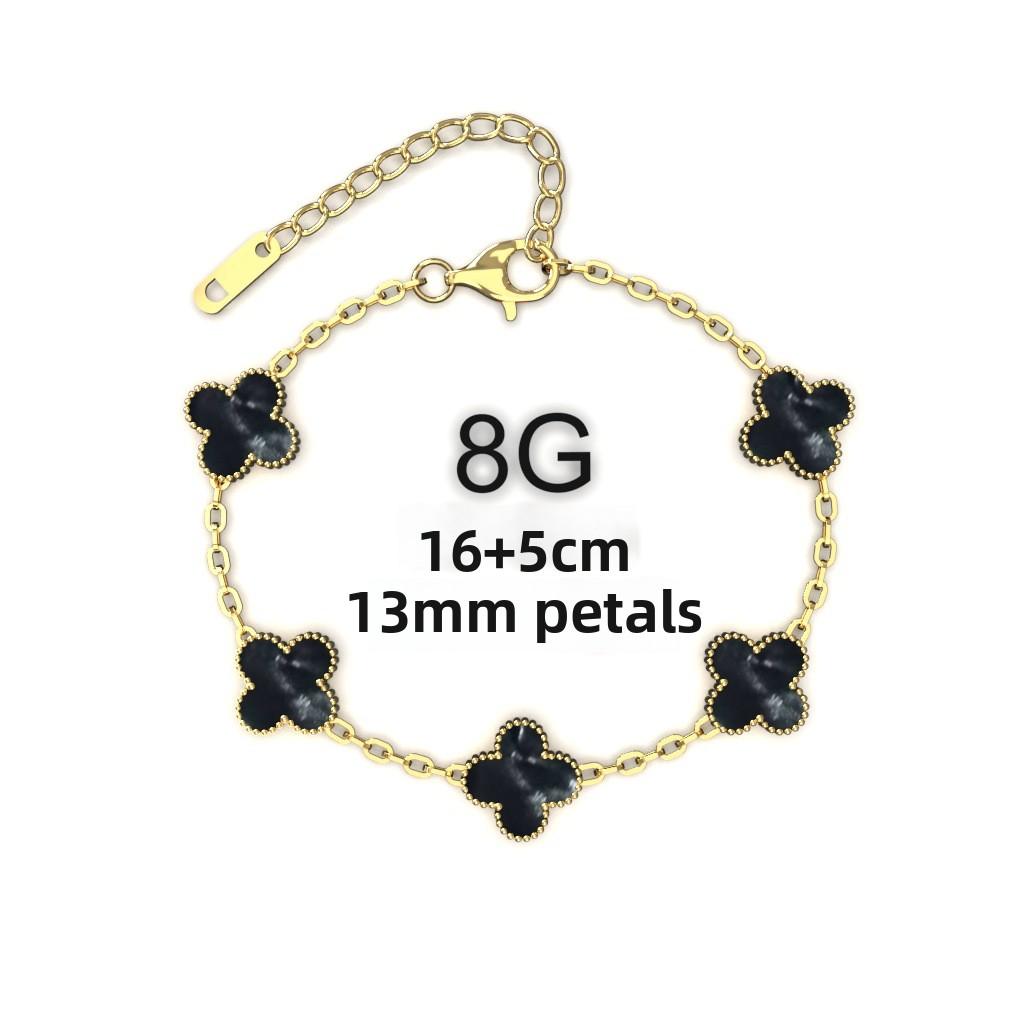 13MM Titanium Steel Four-leaf Clover Bracelet Small Fresh Fashion Petals 18K Does Not Lose Color Ladies Bracelet