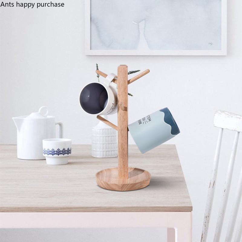 Hölzerner Tassenhalter Schlüsselaufbewahrungsregal Ablage Schmuckständer Organizer Heimdekoration Überkopf-Tassenhalter Becherhalter