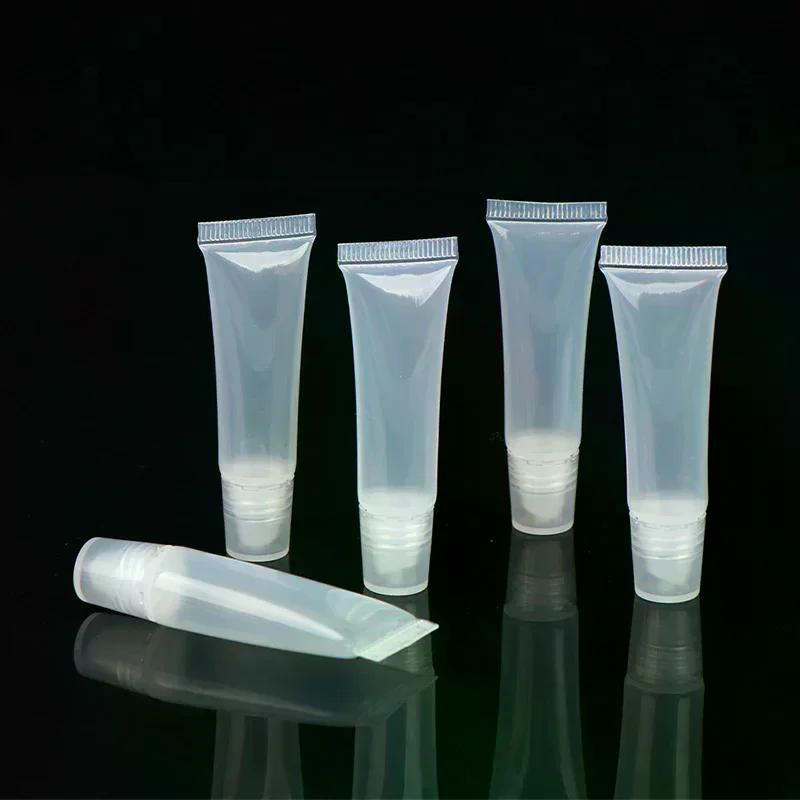 Klar 10 Stück 5ml Leere Lipgloss-Tuben Lippenstift-Röhrchen Balsam Weicher Make-up-Quetschbehälter Flasche Für den Heimgebrauch Hohe Qualität