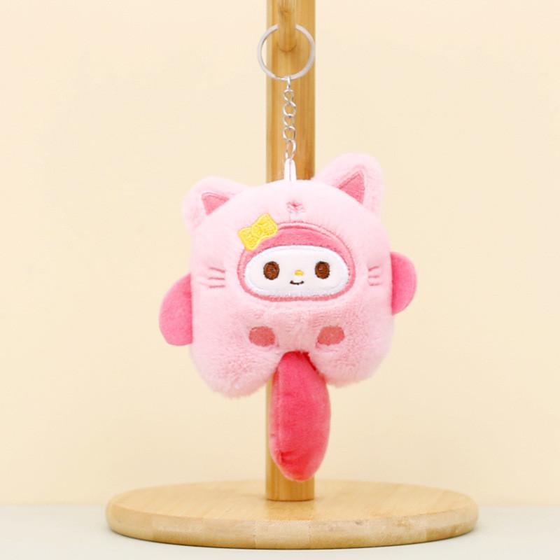 Adorable Sanrio Keychain Plush Toy Kuromi Cinnamoroll Cute Doll Bag Charm