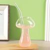 Mushroom Shaped Cocktail Glass Cup Transparent Glass Flower Vase Hydroponic Aromatherapy Bottle Desktop Decoration Ornament