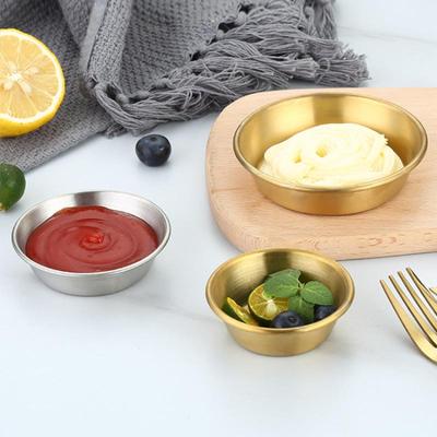 1 Pièces Plateau de Rangement Alimentaire en Acier Inoxydable 304 Épaissi Plat à Tremper pour Sauce Assiette à Snack Plat à Kimchi Vaisselle d'Extérieur pour Fondue