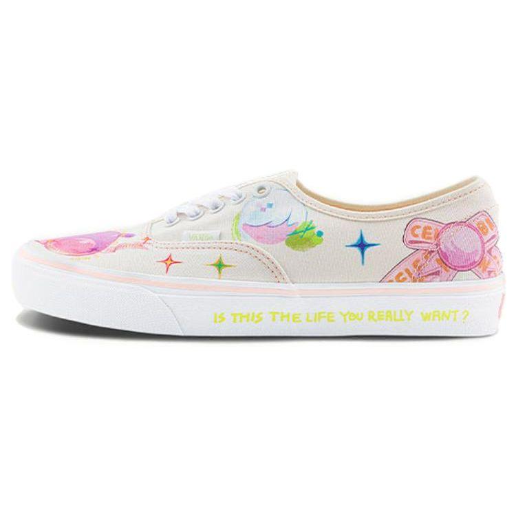 Vans Nuttsh X  Authentic Series Fashion Comfortable Low-Top Canvas Shoes Unisex Sneakers White Pink VN0A5KS9CCT
