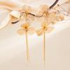 Salircon Romantic Long Tassel Petal Drop Earring Women 2026 Trend Exquisite Metal Hollow Flower Earrings Wedding Jewelry Gifts