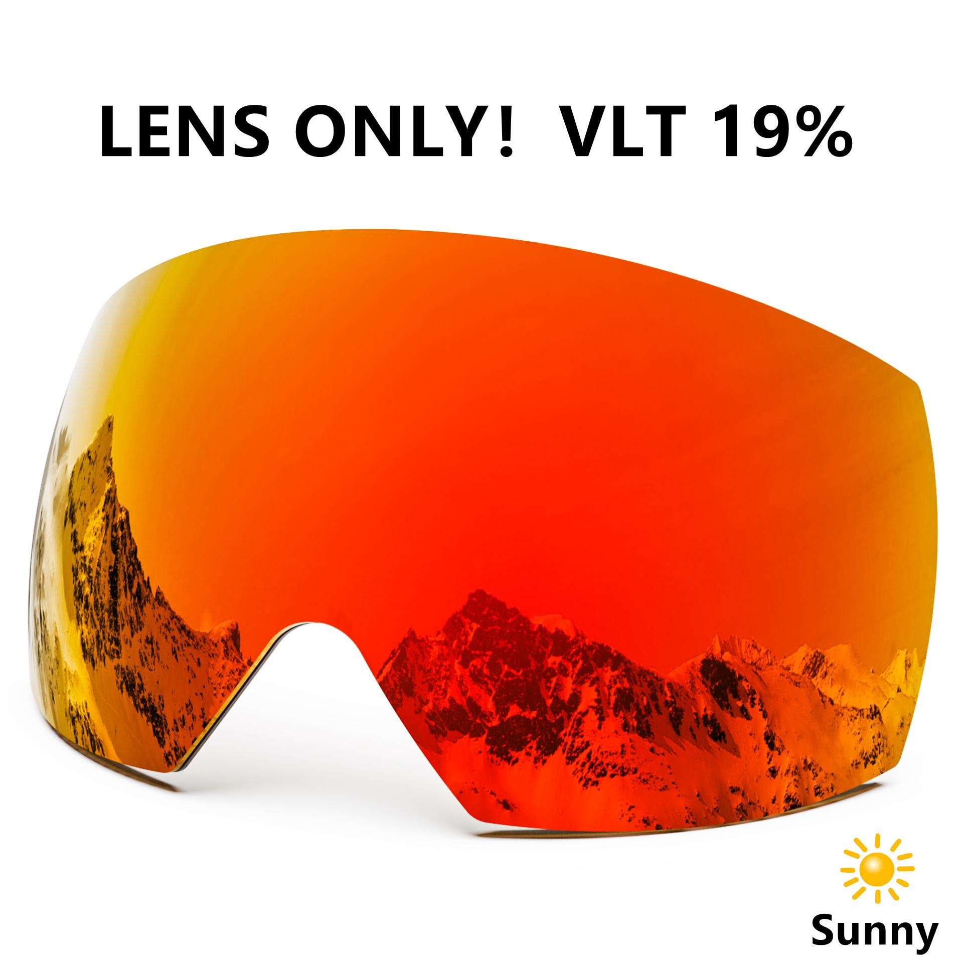 

Maxjuli Ski Goggles Only Lens Winter Snow Sports With Anti-Fog For Men Women Youth Skiing Skating Mask Only Lens For M6