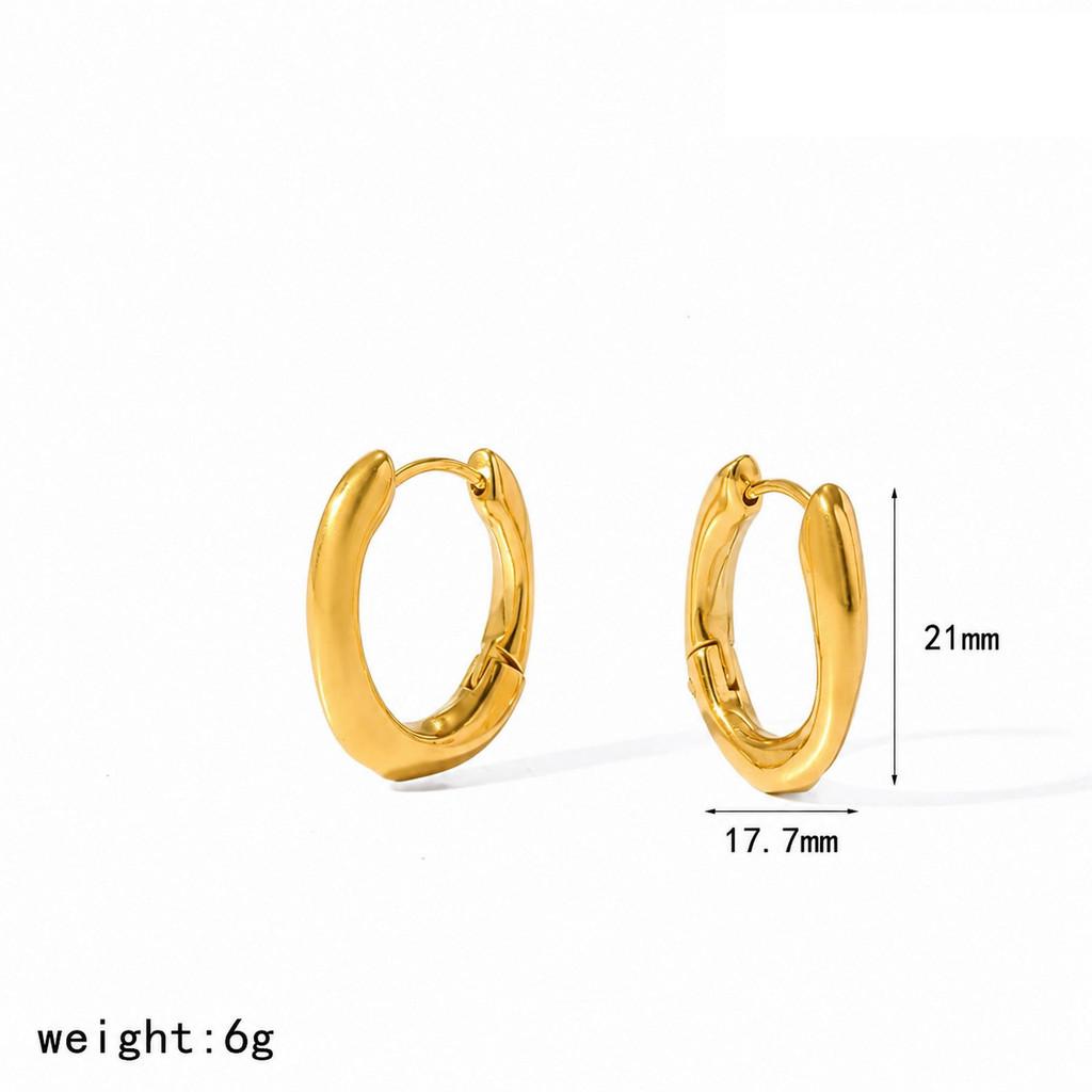 Orecchini Geometrici Minimalisti in Acciaio Inossidabile Placcati Oro per Donna