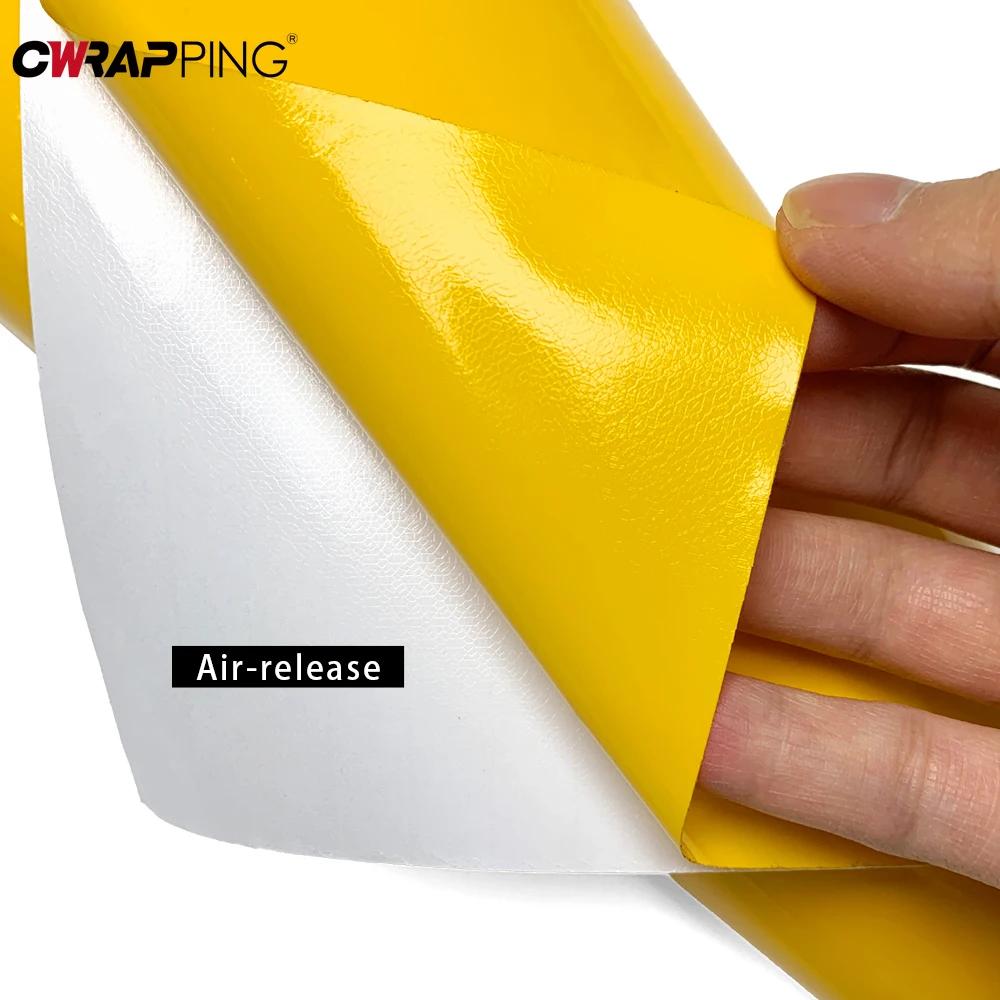 Car Body Vinyl Wrap Gloss Yellow Film Decals  Waterproof Self-adhesive Stickers Tablet Color Changing Films for Car Accessories