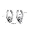 Classic Women's Hoop Earrings Stainless Steel Crystal Rhinestone Round Geometric Gold Silver Color Vintage Jewelry Party Gift