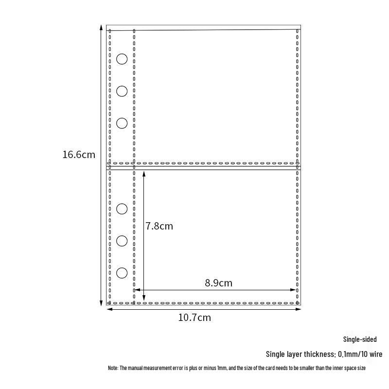 A6 6-Hole Loose-Leaf Transparent Album Pages, 1/3/Single Grid, for Polaroid, Bills, Small Cards.
