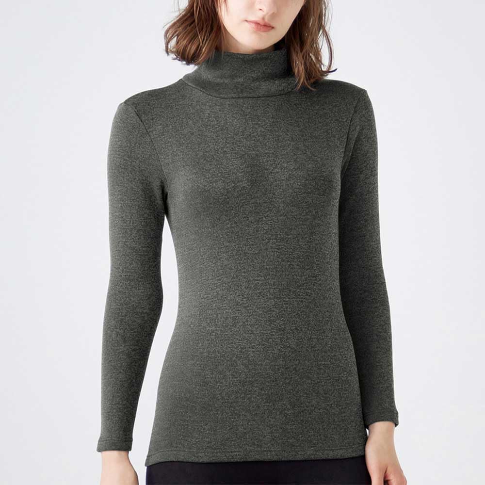Gunze Misty Pink Inner High Long Hot Keeps You Size L MH5645P/MH5645K Women's Shirt, Thick, Warm, Stretchy, Neck, Sleeve, Magic, Warm,