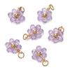 5pcs/Lot Crystal Small Flower Bead Pendant with Stainless Steel Connector for Earrings Necklace Pendant DIY Jewelry Making
