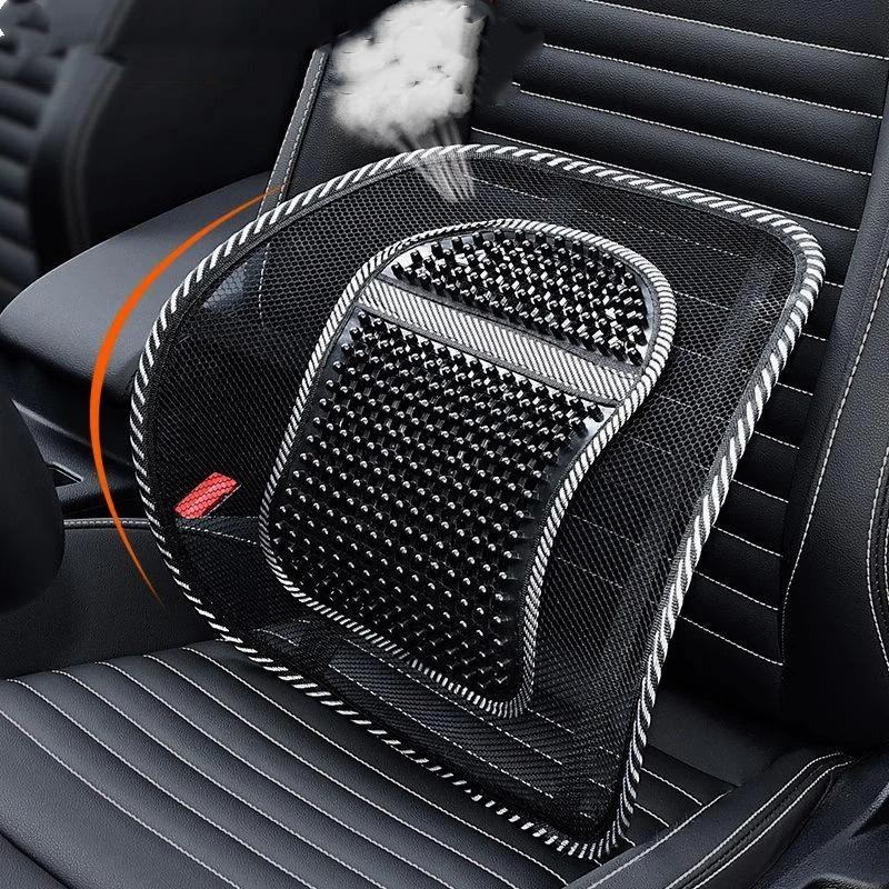 Non-deformable Mesh Car Seat Lumbar Cushion Durable Back Support Brace for Home Office Car Use