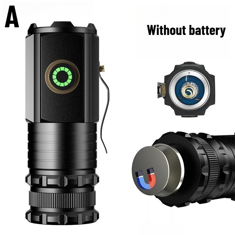 High Power LED Flashlight Camping Night Light with Pen Clip USB Rechargeable Fidget Top Fluorescent Torch for Outdoor Hiking Emergency