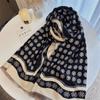 Winter polka dot camellia age-reducing scarf shawl double-sided printing imitation cashmere scarf high-end scarf multi-function