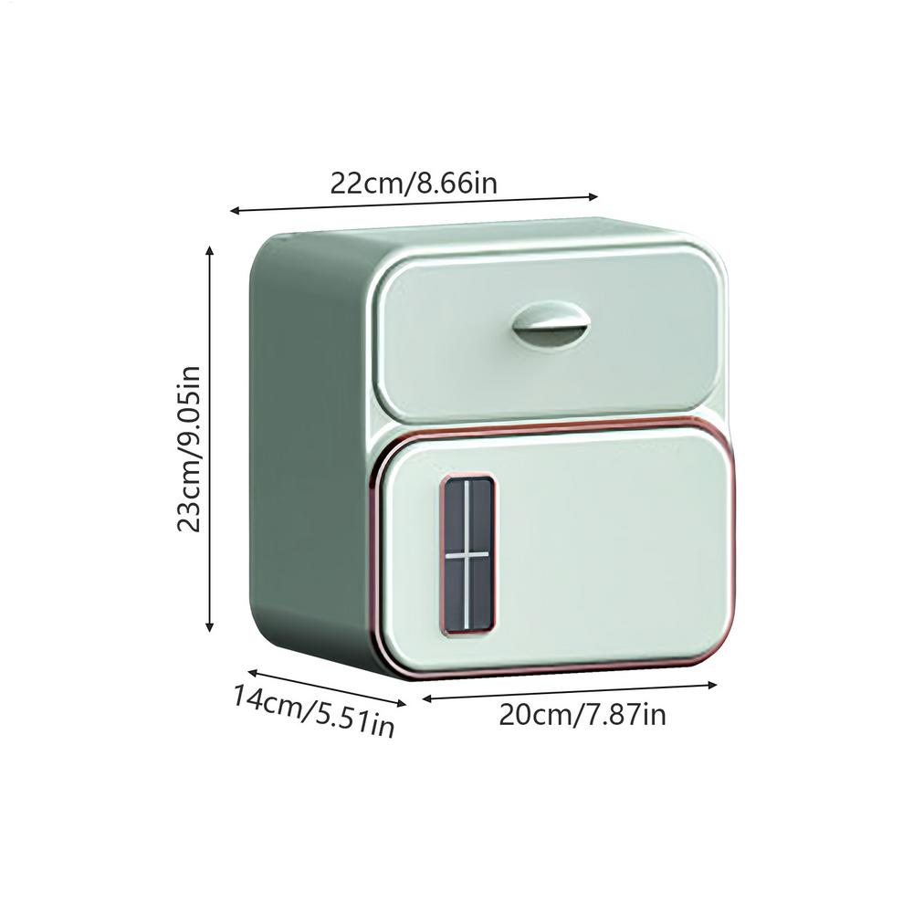 

Настенный держатель для салфеток, диспенсер для туалетной бумаги, самоклеящийся диспенсер для салфеток с выдвижным ящиком для дома на колесах, гостиницы, кухни, ванной комнаты зелёный