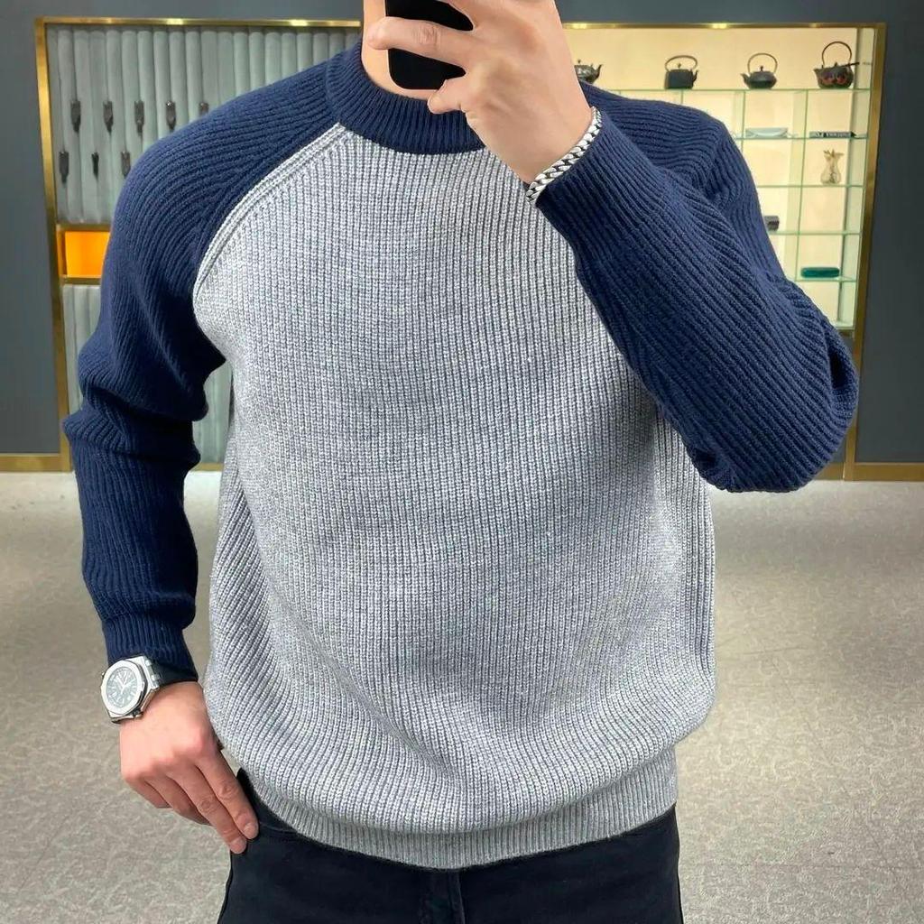 Herren Trendiger Color-Block Pullover - Herbst/Winter Freizeitmode