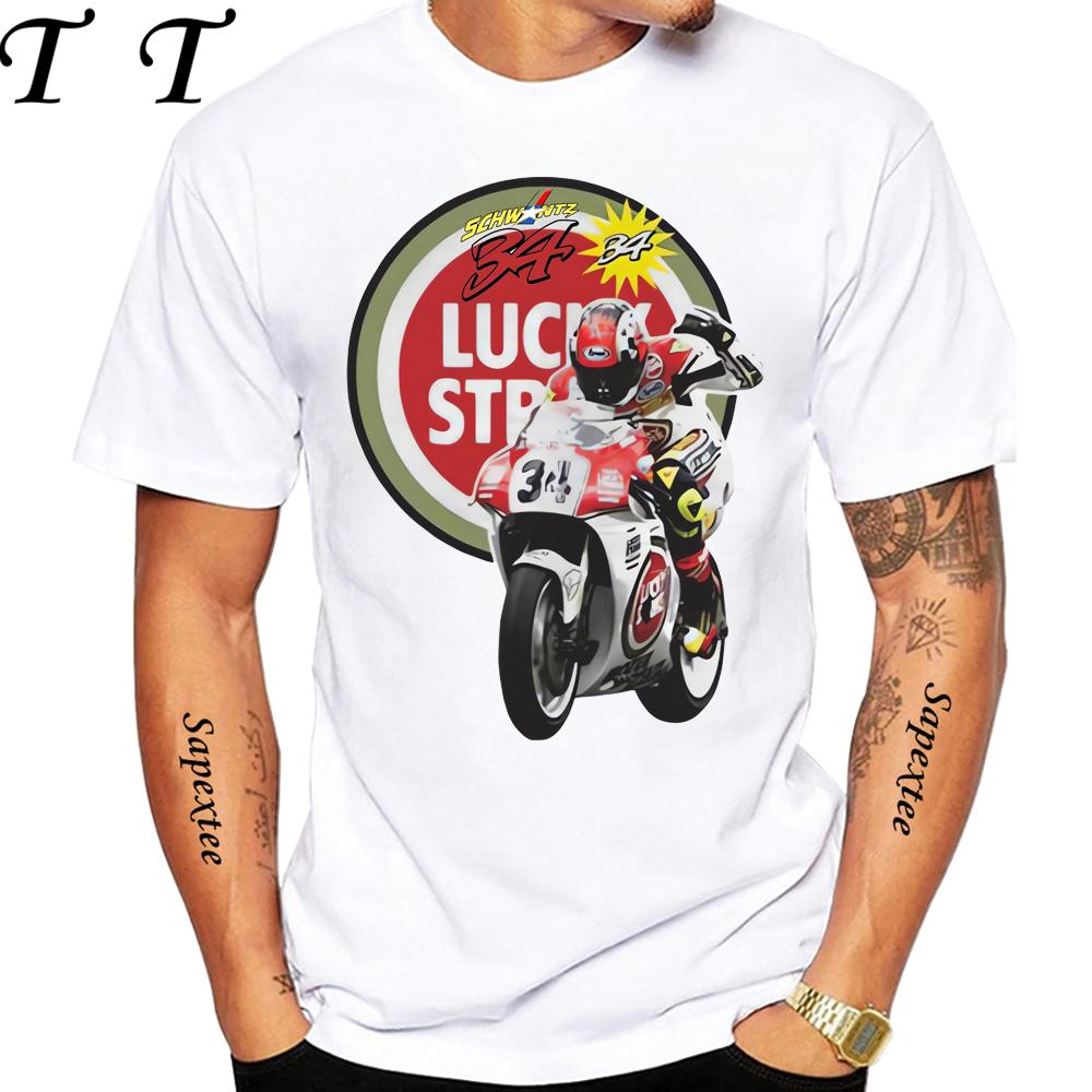 Kevin Schwantz 34 GP Race Legend 90's T-Shirt Summer Men Short Sleeve Adventure Sport Casual White Top Man Motorcycle Rider Tees