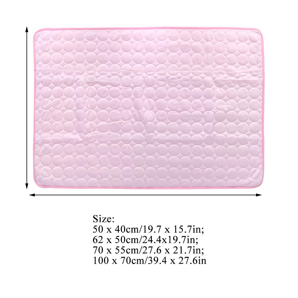 Summer Cotton Pet Dog Cat Breathable Mat Cooling Bed Sleeping Pad Pink(50x40cm)