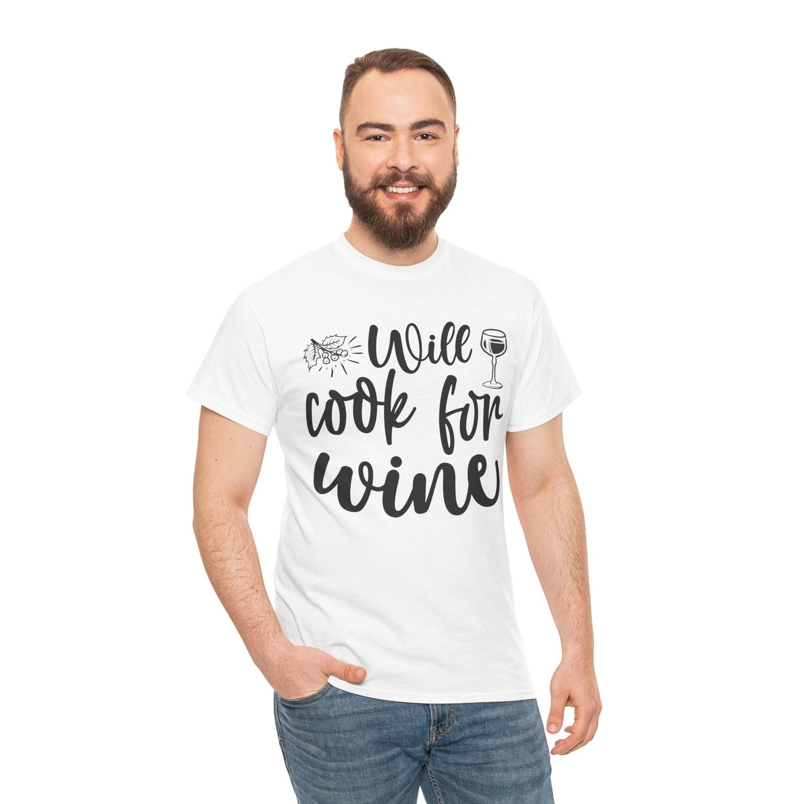Cook with Passion T-Shirt – will cook for wine Graphic Tee M