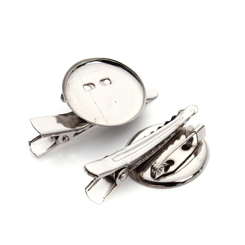 20Pcs/lot Round Brooch Hairpin Base 19/23/29mm Cabochon Blank Tray Brooch Hairpins for DIY Clothing Headdress Making Accessories