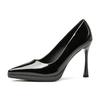 French Waterproof Table High Heels Women's Elegant Temperament Pointed Head Shallow Mouth Stiletto Single Shoes Versatile Height Increase Women's Shoe