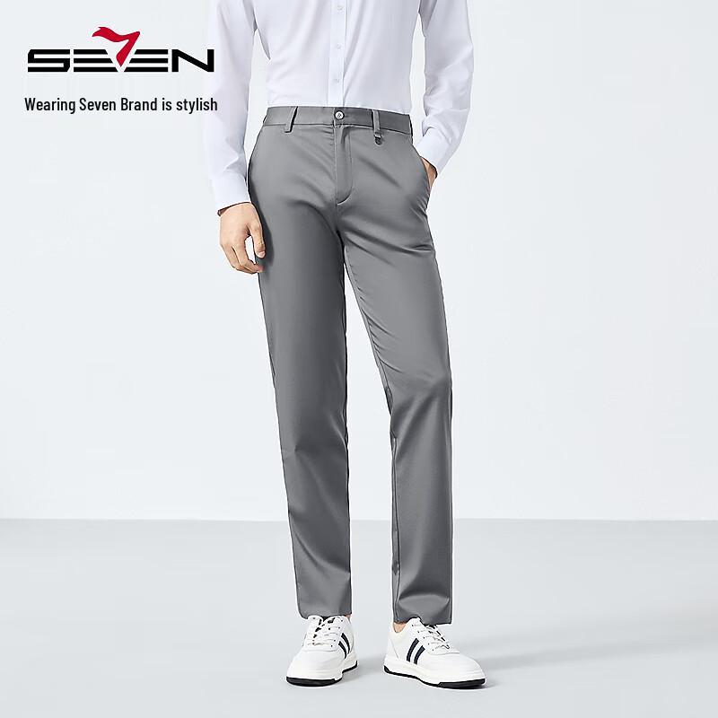 Qipai Men's Lyocell Blend Wrinkle-Free Straight-Leg Casual Pants