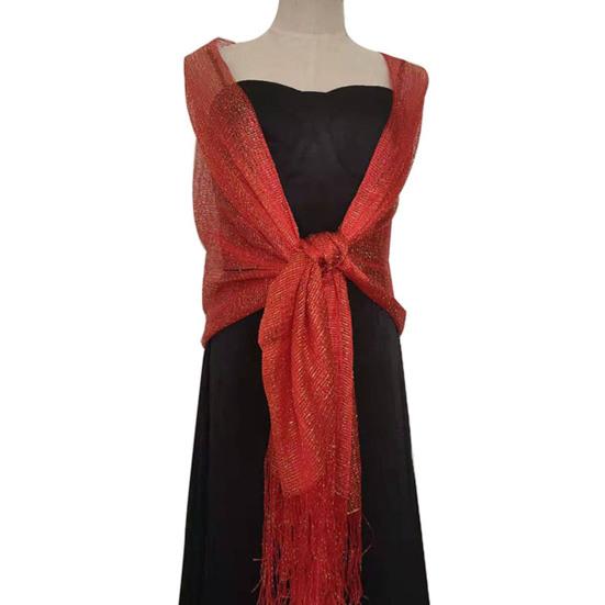 Elegant Bride Shawl Ultralight Pure Color Tassels Decor Evening Shawl for Female