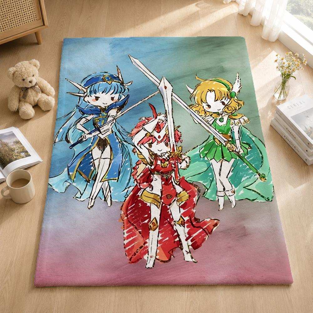 Anime M-Magic Knight Rayearth Throw Blankets Soft Warm Flannel Blanket Bedding for Bed Living Room Home Sofa