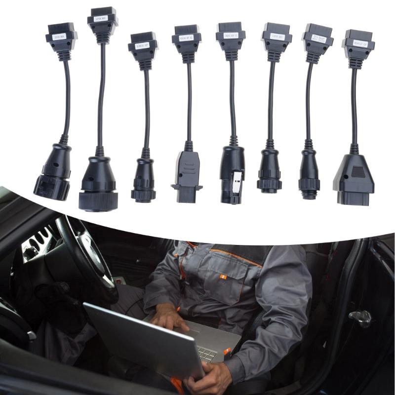 8 buc Adaptor Convertor Cablu Diagnostic Camion Profesional Construcție ABS Pentru Interfețe Computer Vehicul Comercial