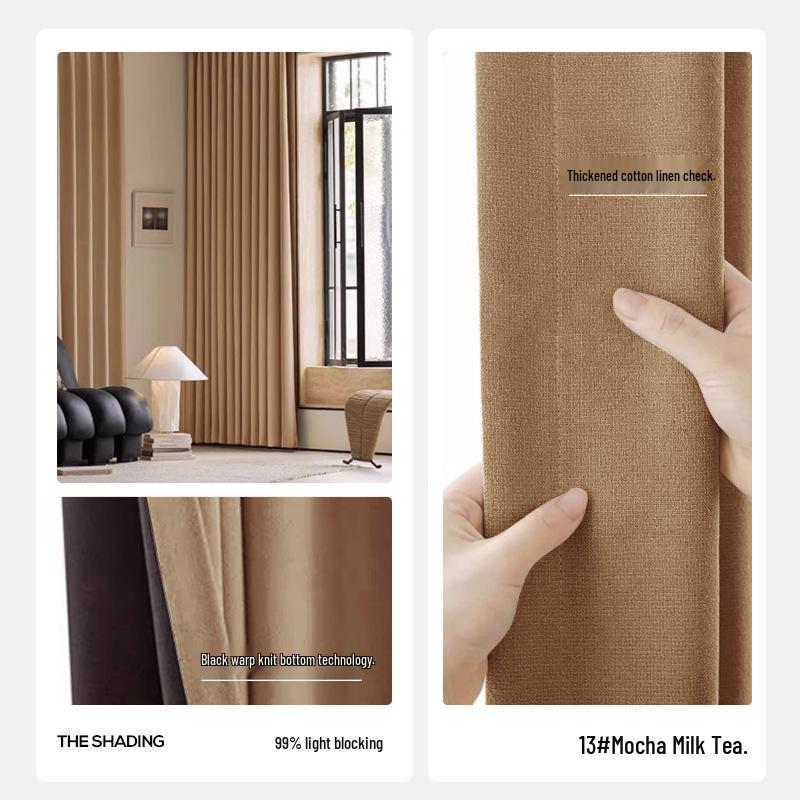 Perdele Blackout Shaoxing: Design Modern Minimalist, Bumbac-In Gros, Blocare Soare, Izolare Termică, pentru Dormitor și Living.