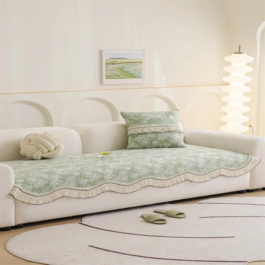 

New Style Sofa Cushion Four Seasons Universal Light Luxury Advanced Sense Non-Slip Sofa Cover Cloth Straight Sofa Cushion 90x90cm