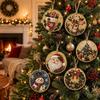 6pc Christmas Pearl Diamond Painting Kit 5D Full Round DIY Diamond for Xmas Tree Hanging Craft Pendent Holiday Christmas Decor