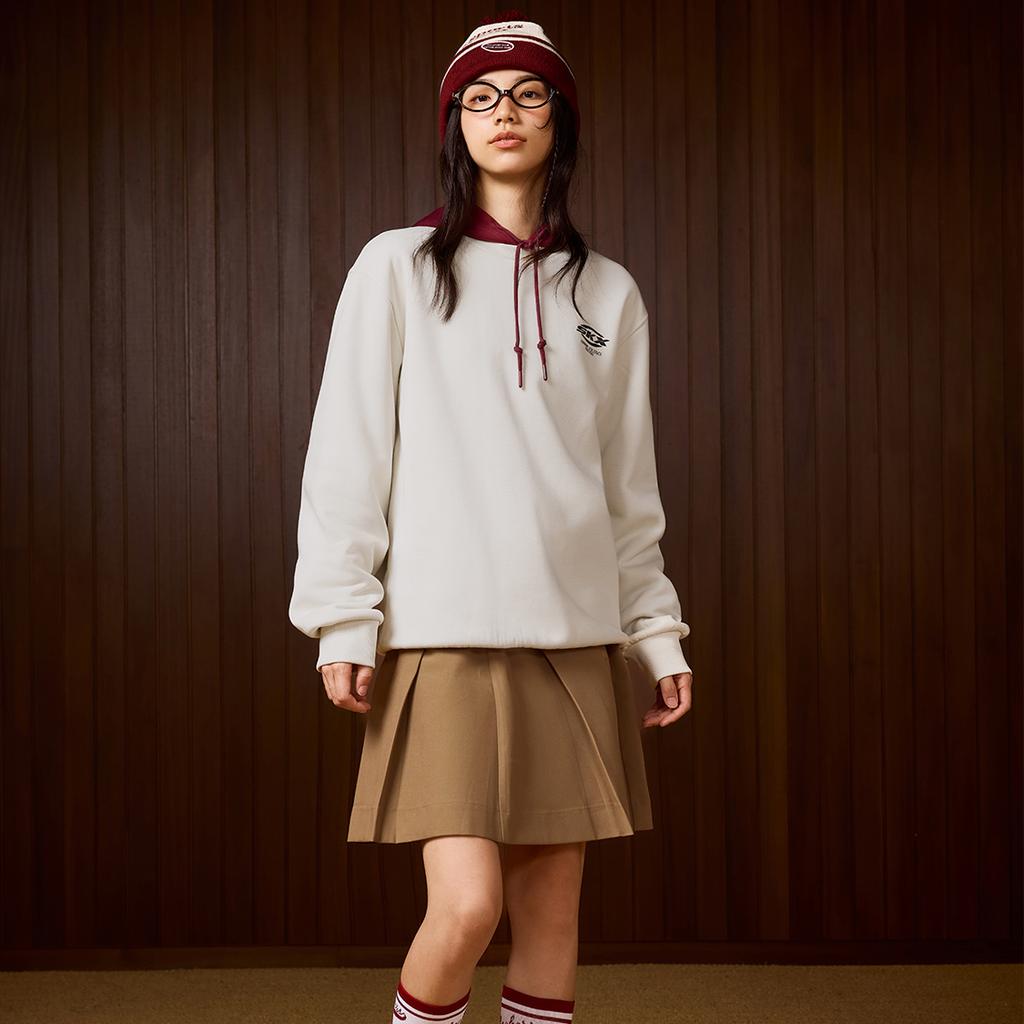 Skechers Letter Pullover Round Neck Long Sleeve Sweatshirt Unisex Sweatshirt White P424U031-01NJ