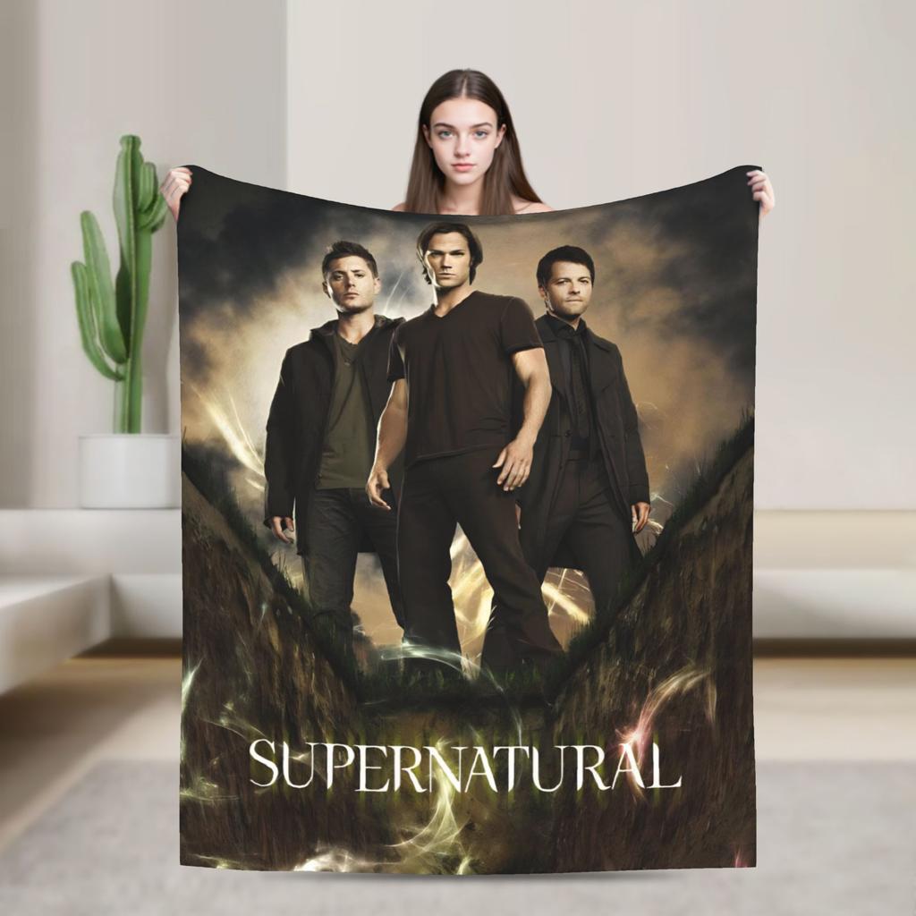 Supernatural TV Flannel Blanket  Super Soft Throw Blanket for Living Room Decorative Graphic Bedspread Sofa Bed Cover