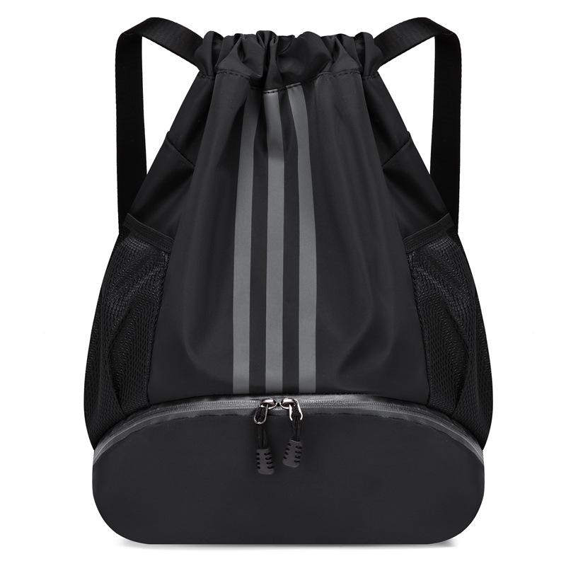 Lightweight Water-Repellent Striped Nylon Drawstring Bag - Spring Outdoor Sports & Gym Backpack