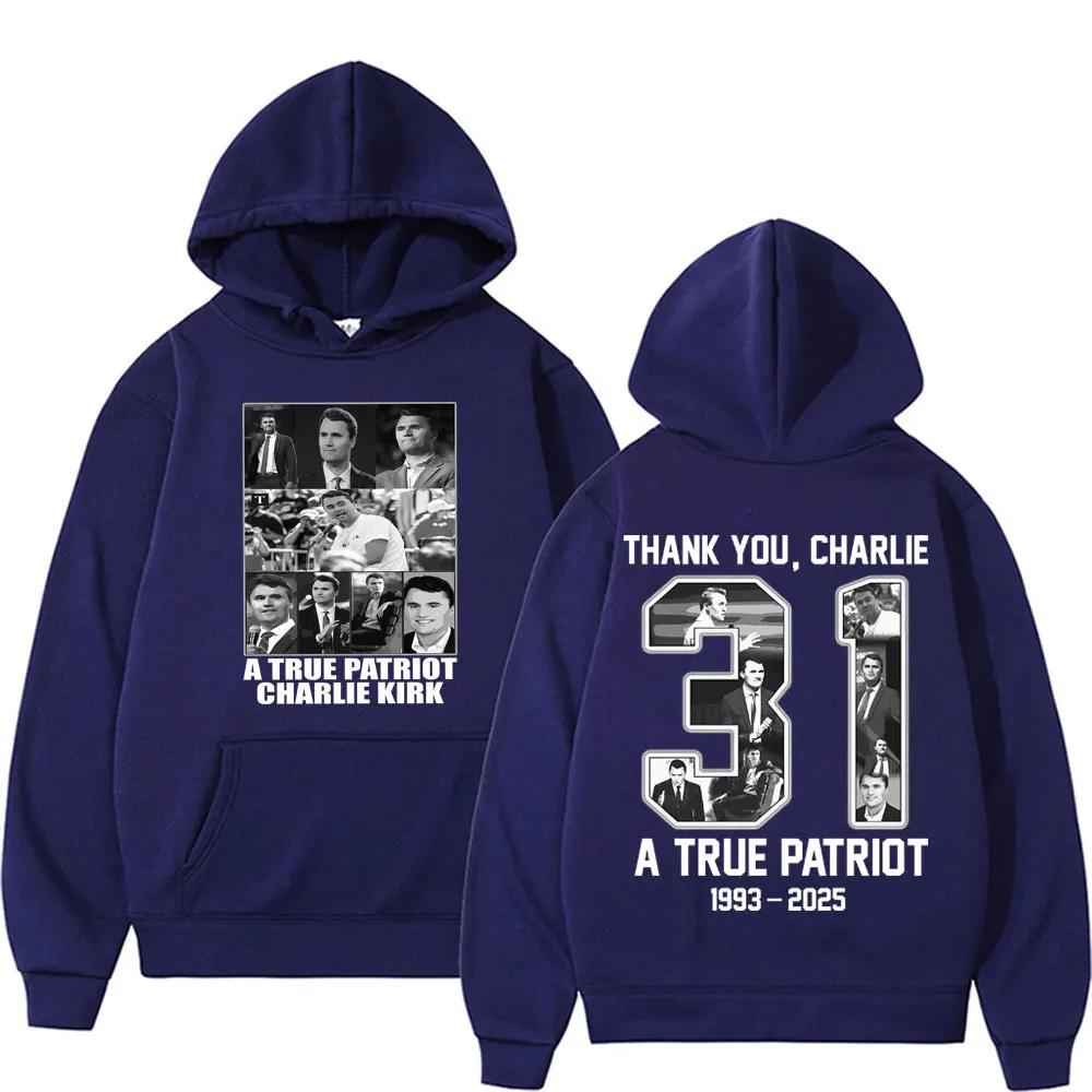 Für dich beten Charlie Hoodie Ein echter Patriot Charlie Kirk Bedrucktes Sweatshirt Herbst und Winter Herren- und Damenmode Pullover