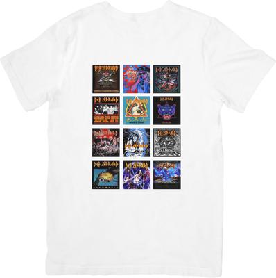 Def Leppard Kollektion Music Fit für Herren Damen Qualitäts-Baumwoll-T-Shirt Weiß.