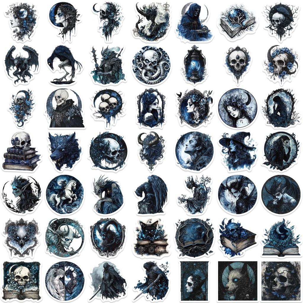 50 Cartoon Dark Gothic Graffiti Stickers Decorative Guitar Notebook Suitcase DIY Waterproof