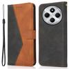 For Xiaomi Poco C75 4G/Redmi 14R 5G/14C 4G Cover Color Splicing Wallet Stand Leather Phone Case with Wrist Strap