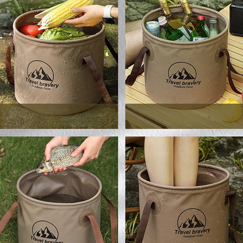 Foldable Bucket Outdoor Multifunctional Bucket Portable Waterproof Travel Bucket Durable Large Capacity Camping Fishing Bucket