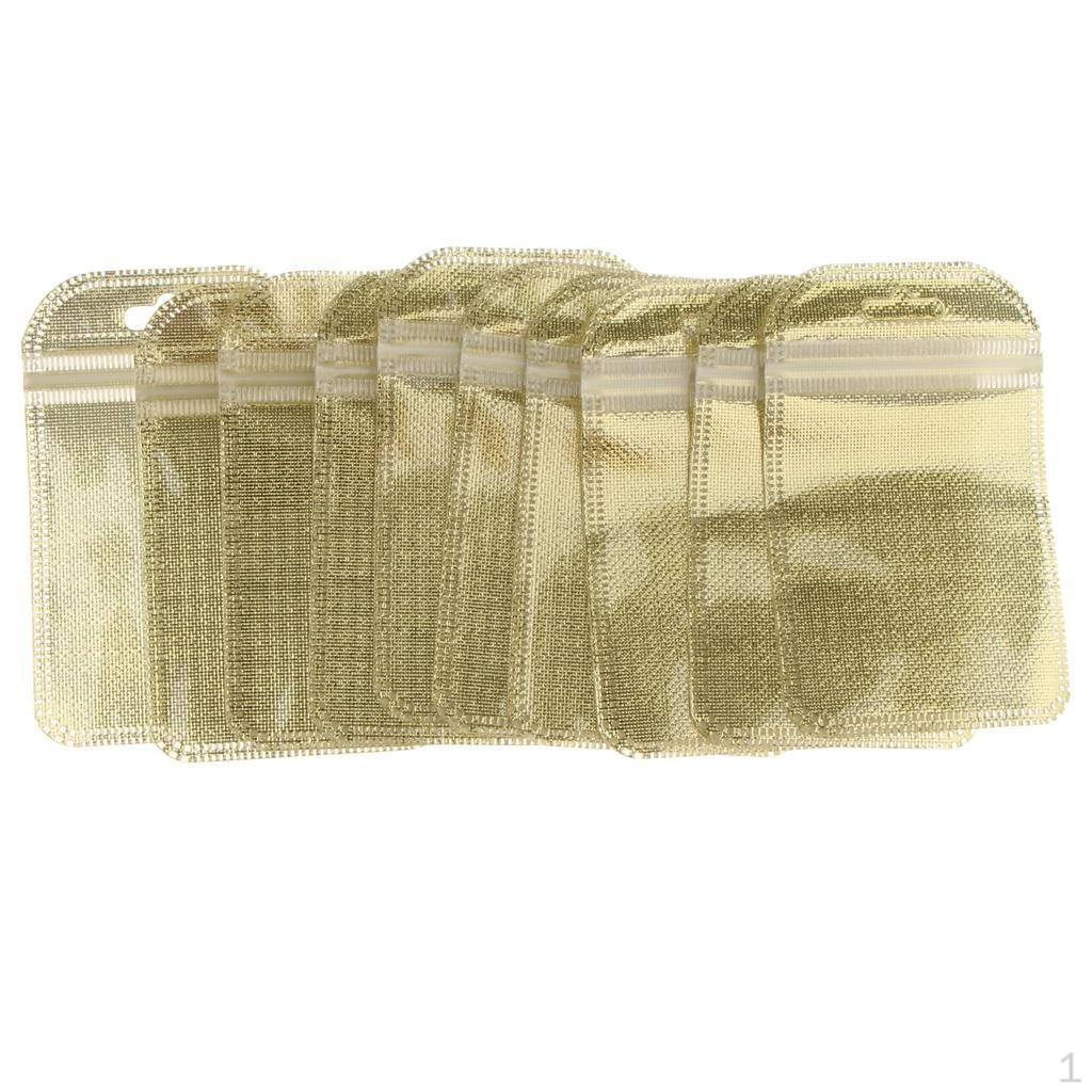 

50 Pieces Set Polypropylene OPP with Hole Packaging Gold 7x11cm