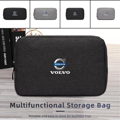 Cars Accessories Three-layer Charger Data Cable Organizer Bag For XC60 S60 V40 V50 V60 XC40 V70 XC90 V90 S90 S80 C30 S40