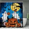 Glückliche Halloween Duschvorhang Set 3D Druck Wasserdicht Polyester Stoff Badezimmer Vorhang Haus Badezimmer Halloween Dekoration Mit 12 Haken
