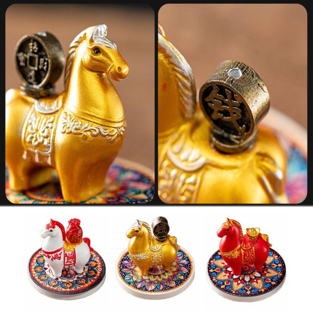 Resin Zodiac Pony Incense Burner Pony Shape Cense Holder Indoor Incense Burner Realistic Crafts